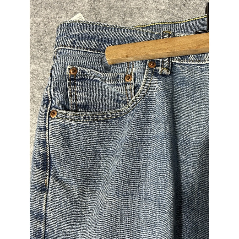 Levis 550 Relaxed Fit Jeans Mens 36x30 Light Wash Blue Denim Red Tab - Picture 8 of 8